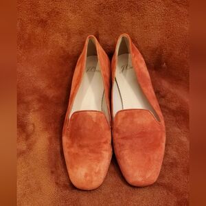 J. Crew Suede Leather Slip-On Loafers in a Zesty Orange color
